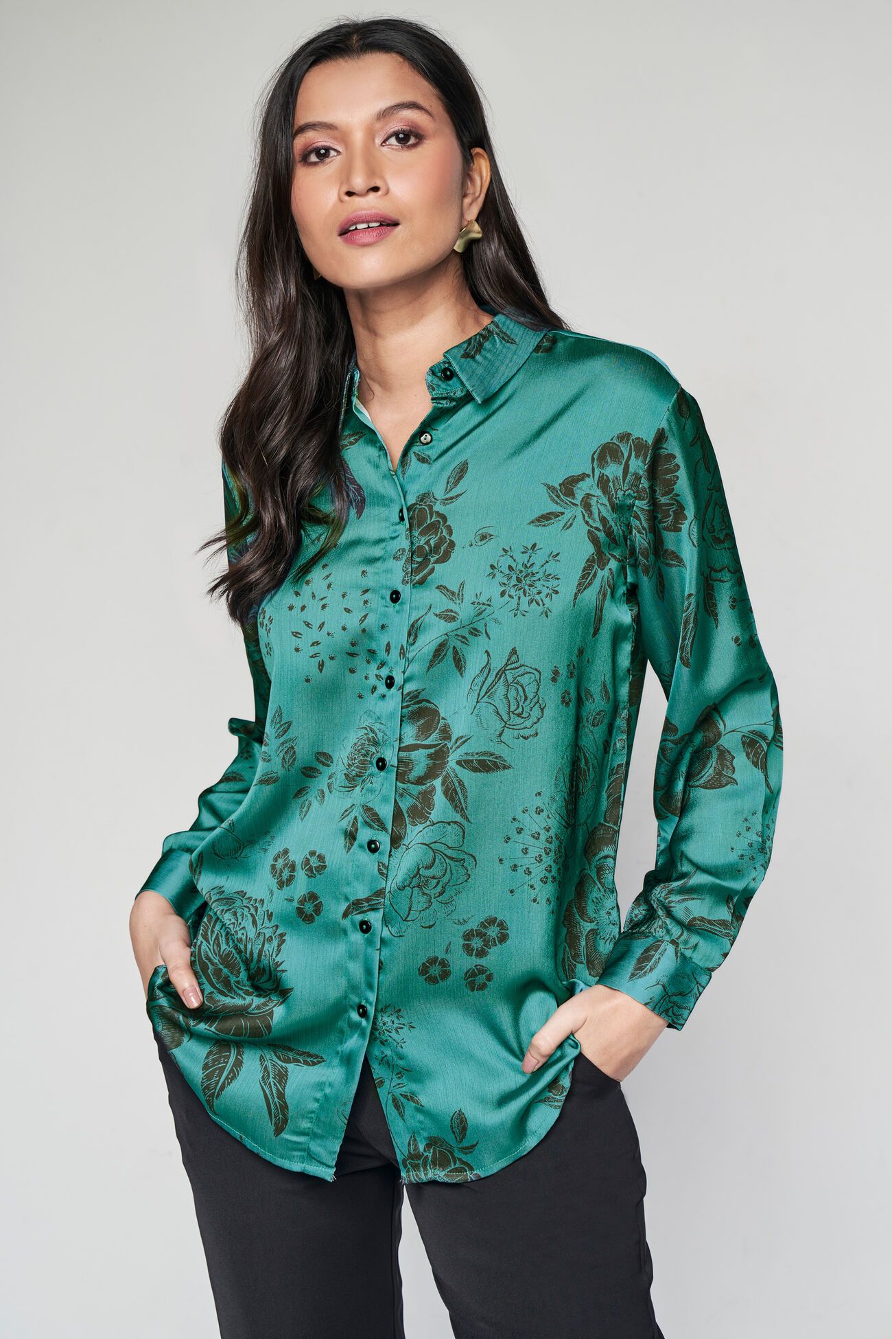 Emerald Enigma Shirt, Black, image 1
